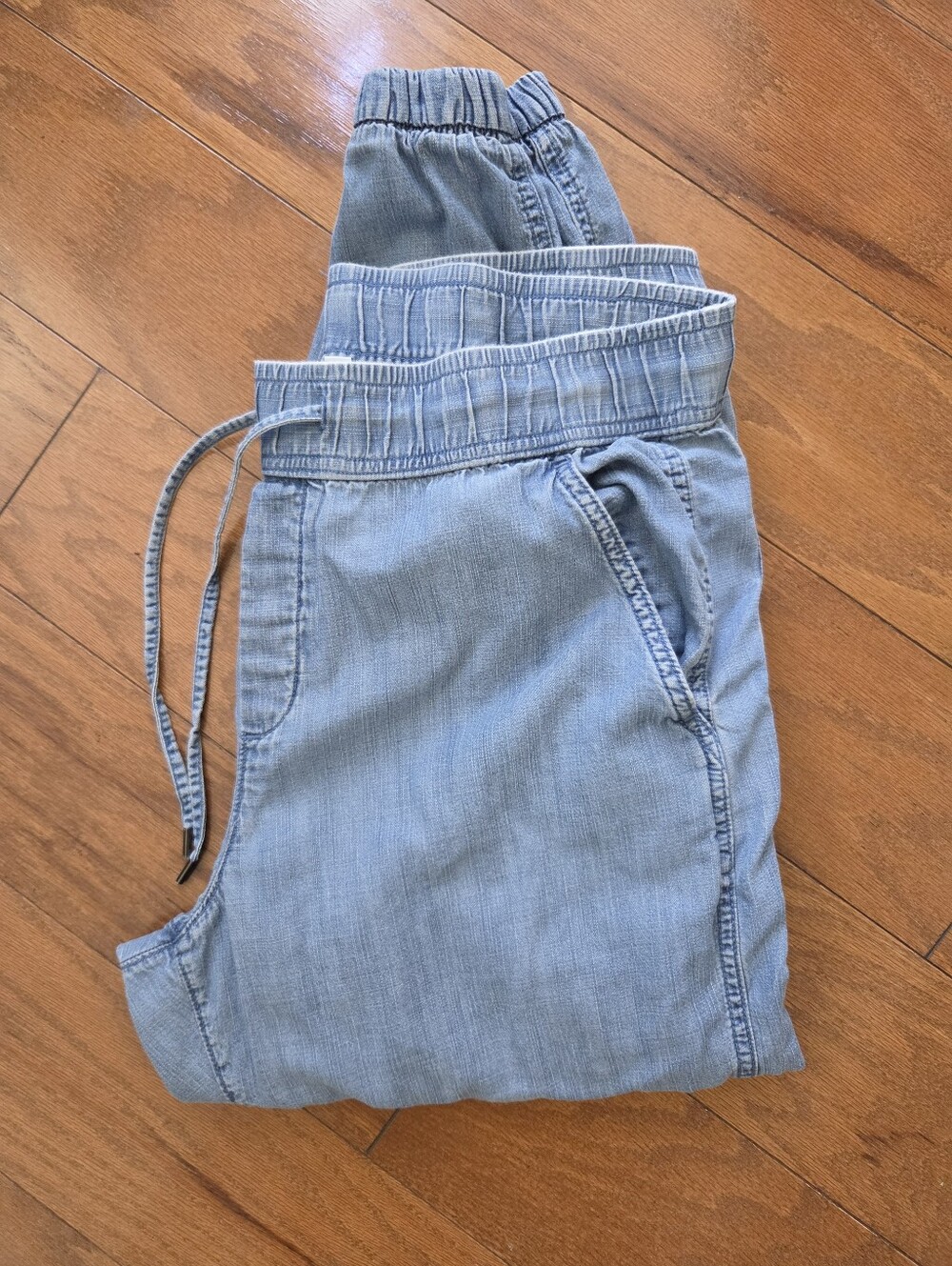 GAP Soft Denim Lyocell Chambray Joggers Light Wash Large